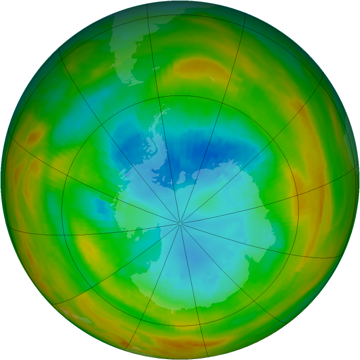 Antarctic ozone map for 05 September 1979